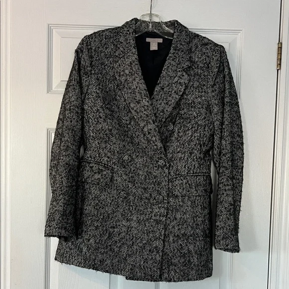 H&M Black and Gray Patterned Blazer - Picture 1 of 3